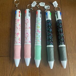 New lot of 5 jumbo 4 Multicolor keychain Party Pens